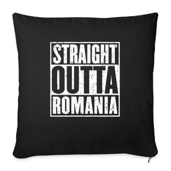 Straight Outta Romania Vintage - Sofa pillowcase 17,3'' x 17,3'' (45 x 45 cm) - black - Front