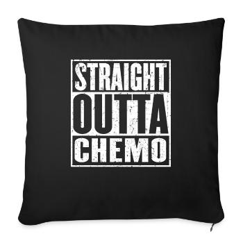 Straight Outta Chemo Cancer Survivor Chemotherapy - Sofa pillowcase 17,3'' x 17,3'' (45 x 45 cm) - black - Front