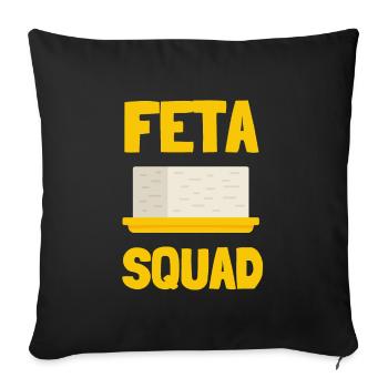Feta Grec Feta Cheese Lover Et Greek Foodlover - Housse de coussin décorative 45 x 45 cm - noir - Devant
