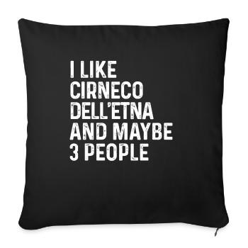 J’aime Cirneco Dell’etna et peut-être 3 personnes chien - Housse de coussin décorative 45 x 45 cm - noir - Devant