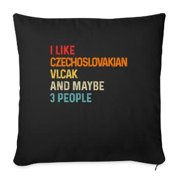 J’aime le Vlcak tchécoslovaque et peut-être 3 personnes - Housse de coussin décorative 45 x 45 cm - noir - Devant