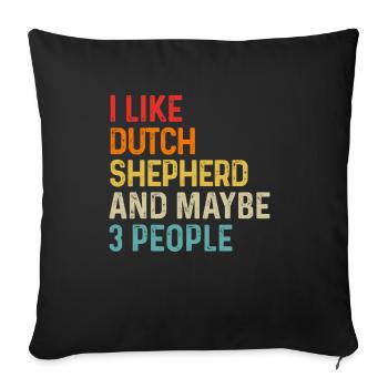 J’aime le berger hollandais et peut-être le chien de 3 personnes - Housse de coussin décorative 45 x 45 cm - noir - Devant