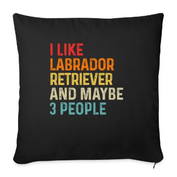 J’aime Labrador Retriever et peut-être 3 personnes Chien - Housse de coussin décorative 45 x 45 cm - noir - Devant