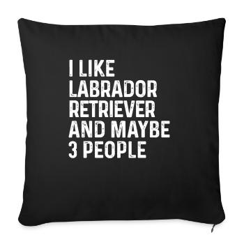 J’aime Labrador Retriever et peut-être 3 personnes Chien - Housse de coussin décorative 45 x 45 cm - noir - Devant