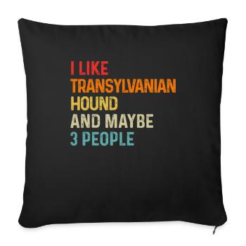 I Like Transylvanian Hound And Maybe 3 People Dog - Sofa pillowcase 17,3'' x 17,3'' (45 x 45 cm) - black - Front