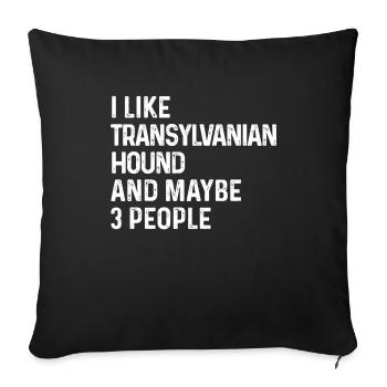 I Like Transylvanian Hound And Maybe 3 People Dog - Sofa pillowcase 17,3'' x 17,3'' (45 x 45 cm) - black - Front