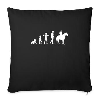 evolution bebe cheval homme humour cavalier cadeau - Housse de coussin décorative 45 x 45 cm - noir - Devant