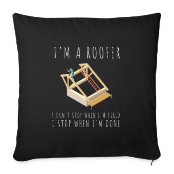 Roofer Roofing Contractor Construction Worker - Sofakissenbezug 45 x 45 cm - Schwarz - Vorne