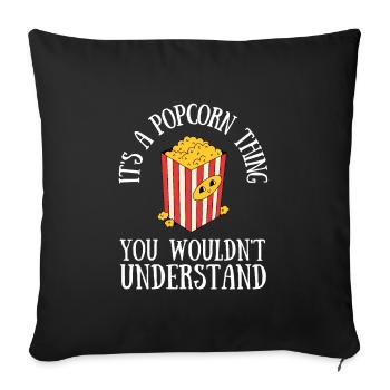Popcorn Machine Movie Lover Theater Cinema - Sofa pillowcase 17,3'' x 17,3'' (45 x 45 cm) - black - Front