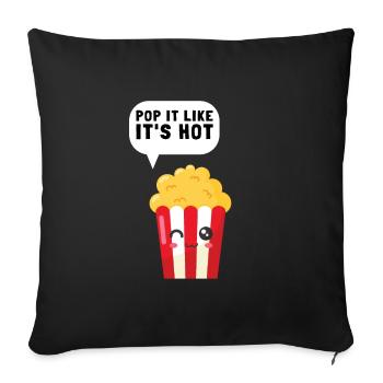 Popcorn Machine Movie Lover Theater Cinema - Sofa pillowcase 17,3'' x 17,3'' (45 x 45 cm) - black - Front