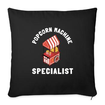 Popcorn Machine Movie Lover Theater Cinema - Sofa pillowcase 17,3'' x 17,3'' (45 x 45 cm) - black - Front