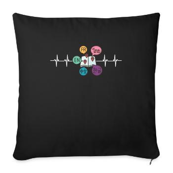 Dual Language Team Bilingual Teacher School Tutor - Sofa pillowcase 17,3'' x 17,3'' (45 x 45 cm) - black - Front