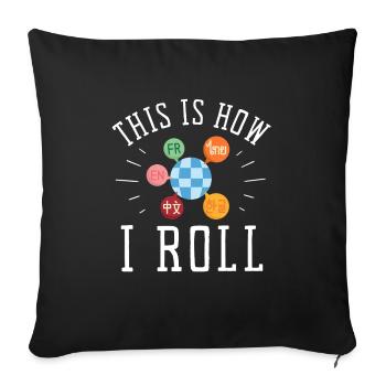 Dual Language Team Bilingual Teacher School Tutor - Sofa pillowcase 17,3'' x 17,3'' (45 x 45 cm) - black - Front