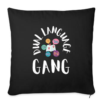 Dual Language Team Bilingual Teacher School Tutor - Sofa pillowcase 17,3'' x 17,3'' (45 x 45 cm) - black - Front