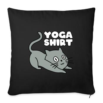 Yoga Cat Sport Fitness - Housse de coussin décorative 45 x 45 cm - noir - Devant