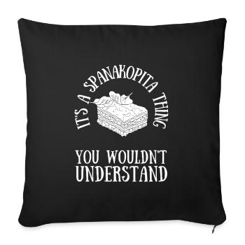 Spanakopita Greek Food Greece Greek - Sofa pillowcase 17,3'' x 17,3'' (45 x 45 cm) - black - Front