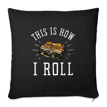 Spanakopita Greek Food Greece Greek - Sofa pillowcase 17,3'' x 17,3'' (45 x 45 cm) - black - Front