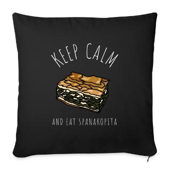 Spanakopita Greek Food Greece Greek - Sofa pillowcase 17,3'' x 17,3'' (45 x 45 cm) - black - Front