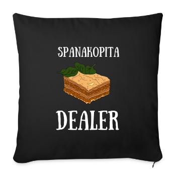 Spanakopita Greek Food Greece Greek - Sofa pillowcase 17,3'' x 17,3'' (45 x 45 cm) - black - Front