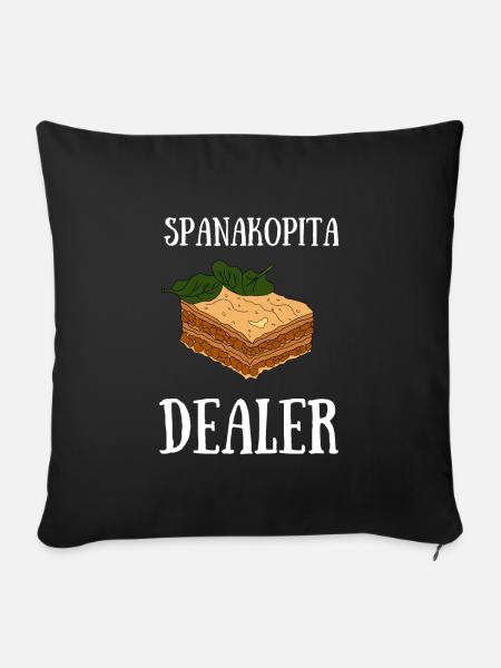 Spanakopita Greek Food Greece Greek - Sofakissenbezug 45 x 45 cm - Schwarz