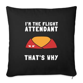 Flight Attendant Steward Stewardess Air Hostess - Sofakissenbezug 45 x 45 cm - Schwarz - Vorne