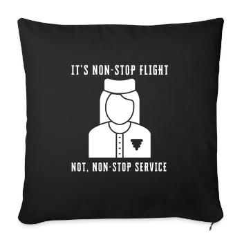Flight Attendant Steward Stewardess Air Hostess - Sofakissenbezug 45 x 45 cm - Schwarz - Vorne