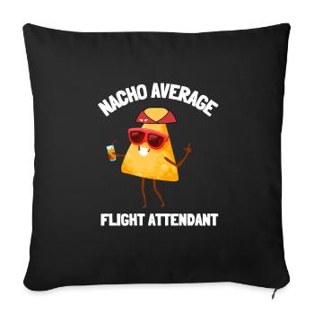 Flight Attendant Steward Stewardess Air Hostess - Sofakissenbezug 45 x 45 cm - Schwarz - Vorne