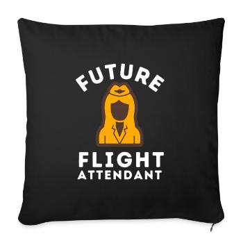 Flight Attendant Steward Stewardess Air Hostess - Sofakissenbezug 45 x 45 cm - Schwarz - Vorne