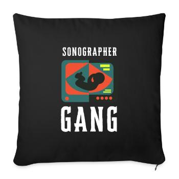 Sonographer Ultrasound Echography Sonography - Sofakissenbezug 45 x 45 cm - Schwarz - Vorne