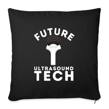 Sonographer Ultrasound Echography Sonography - Sofakissenbezug 45 x 45 cm - Schwarz - Vorne