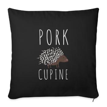 Porcupine Pig Hedgehog Rodent Hystricidae - Sofa pillowcase 17,3'' x 17,3'' (45 x 45 cm) - black - Front
