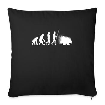 Porcupine Pig Hedgehog Rodent Hystricidae - Sofa pillowcase 17,3'' x 17,3'' (45 x 45 cm) - black - Front