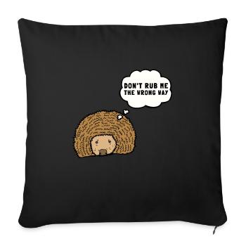 Porcupine Pig Hedgehog Rodent Hystricidae - Sofa pillowcase 17,3'' x 17,3'' (45 x 45 cm) - black - Front