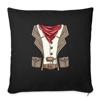 Cowboy Kostüm Karneval Fasching Western Rodeo - Sofa pillowcase 17,3'' x 17,3'' (45 x 45 cm) - black - Front