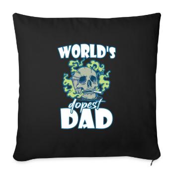 Le papa le plus dopé du monde - Housse de coussin décorative 45 x 45 cm - noir - Devant