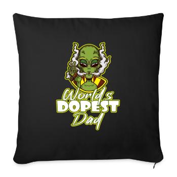 Le papa le plus dopé du monde - Housse de coussin décorative 45 x 45 cm - noir - Devant
