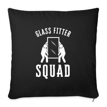 Verre de vitrier ajusteur et vitre de sertisseur de verre - Housse de coussin décorative 45 x 45 cm - noir - Devant
