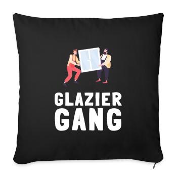 Verre de vitrier ajusteur et vitre de sertisseur de verre - Housse de coussin décorative 45 x 45 cm - noir - Devant