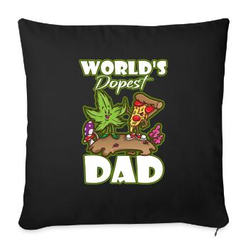 Le papa le plus dopé du monde - Housse de coussin décorative 45 x 45 cm - noir - Devant