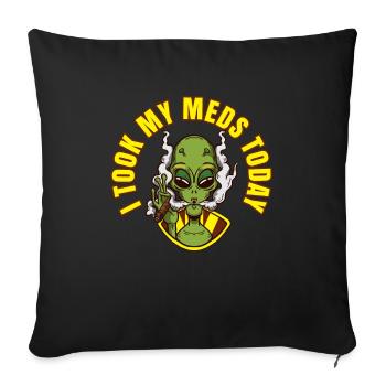 J’ai pris mes médicaments aujourd’hui - Housse de coussin décorative 45 x 45 cm - noir - Devant