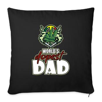 Le papa le plus dopé du monde - Housse de coussin décorative 45 x 45 cm - noir - Devant