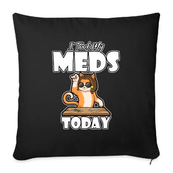 J’ai pris mes médicaments aujourd’hui - Housse de coussin décorative 45 x 45 cm - noir - Devant