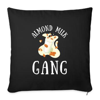 Lait d’amande sans produits laitiers végétaliens à base de plantes - Housse de coussin décorative 45 x 45 cm - noir - Devant