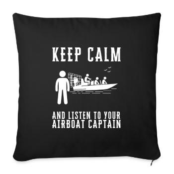 Hydroplane des marais Fanboat Airboating Hover - Housse de coussin décorative 45 x 45 cm - noir - Devant