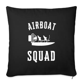 Hydroplane des marais Fanboat Airboating Hover - Housse de coussin décorative 45 x 45 cm - noir - Devant