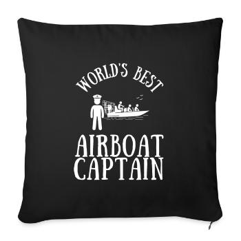 Hydroplane des marais Fanboat Airboating Hover - Housse de coussin décorative 45 x 45 cm - noir - Devant