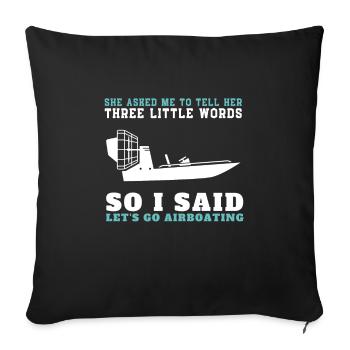 Hydroplane des marais Fanboat Airboating Hover - Housse de coussin décorative 45 x 45 cm - noir - Devant