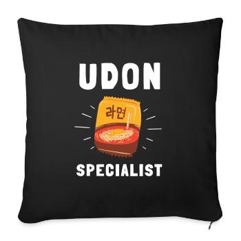 Udon Nouilles Japonaises Ramen Boîte de Nouilles Asiatiques - Housse de coussin décorative 45 x 45 cm - noir - Devant