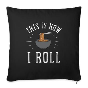 Udon Nouilles Japonaises Ramen Boîte de Nouilles Asiatiques - Housse de coussin décorative 45 x 45 cm - noir - Devant
