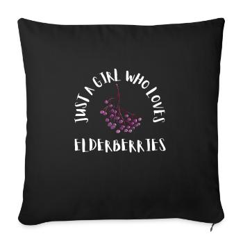 Sirop de sureau Boisson Flu Sambucus Homéopathe - Housse de coussin décorative 45 x 45 cm - noir - Devant